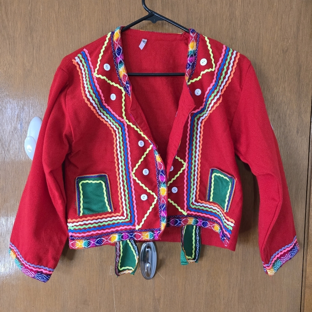 Colorful Kids Jacket with Embroidered Details
